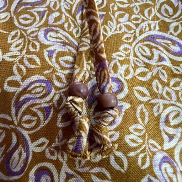 J. Jill Canyon Border Woodcut Yellow And Purple Paisley Tunic Top Print Size XS - Picture 7 of 8